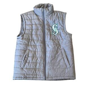 MLB Seattle Mariners Kids' Puffy Vest Gray Size Youth L